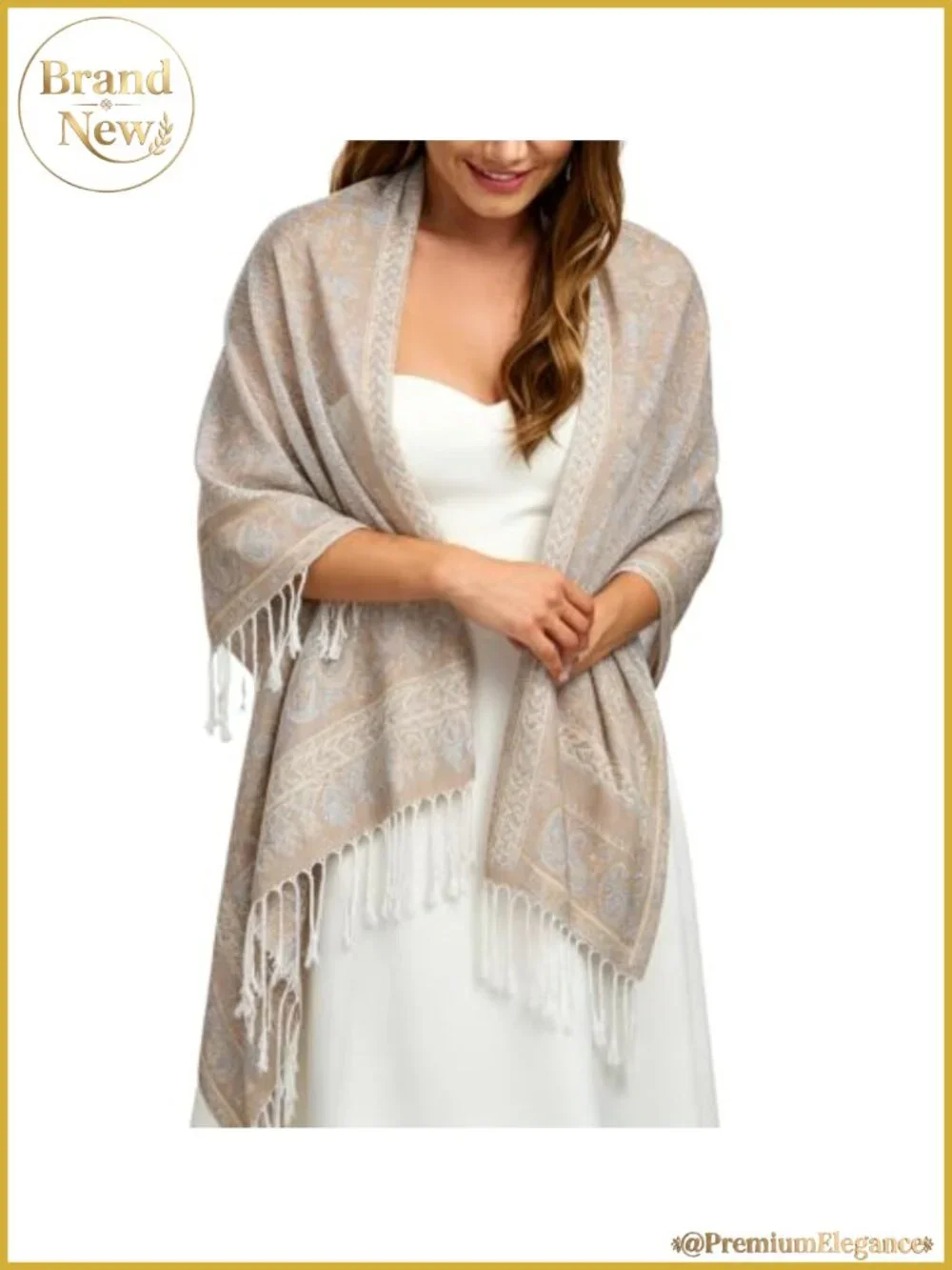 Large Paisley Jacquard Shawl Wrap Acrylic Oversized Scarf Women